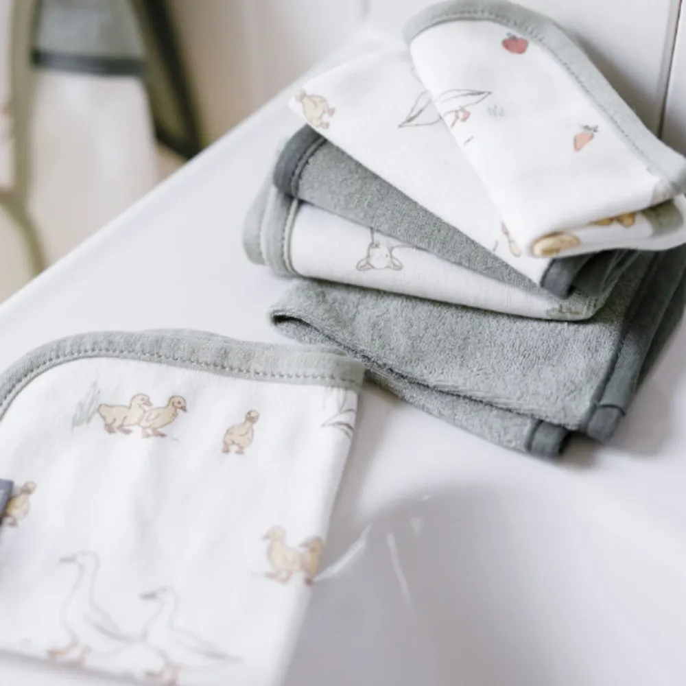 Little Linen TLLC Towelling Washer 6pk - Farmyard Lamb