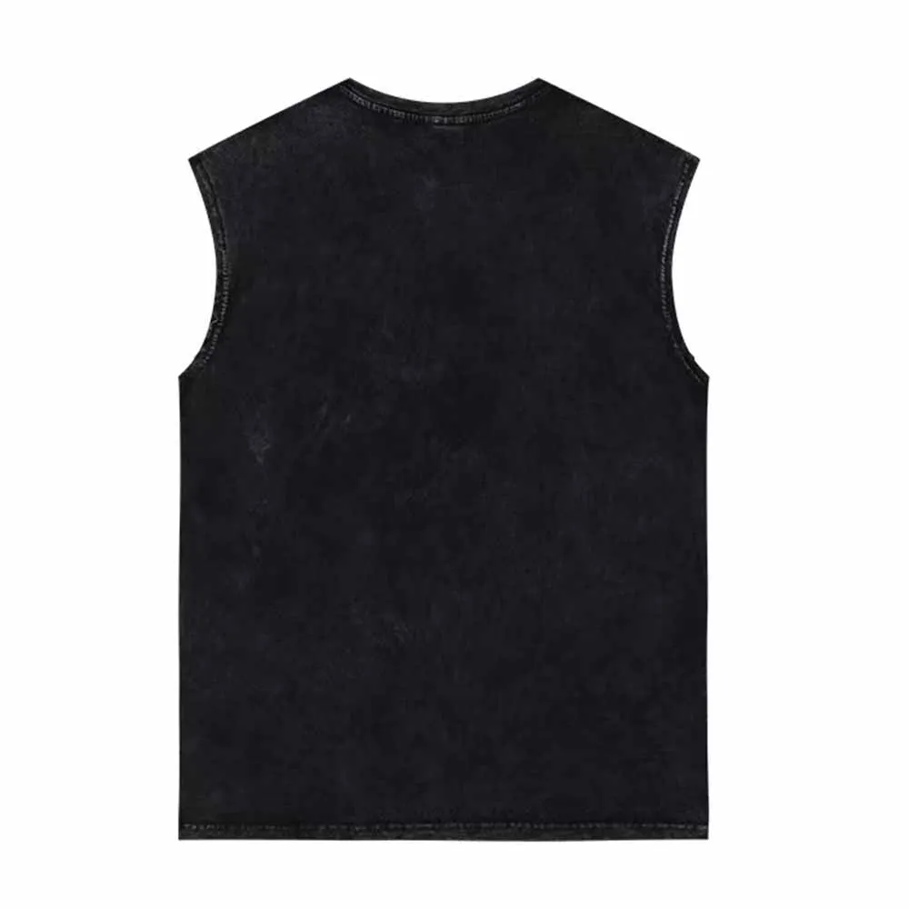 Lively Cat and Moon Star Vintage Washed Vest Top