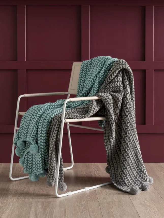 Loni Charcoal Throw Rug by Linen House
