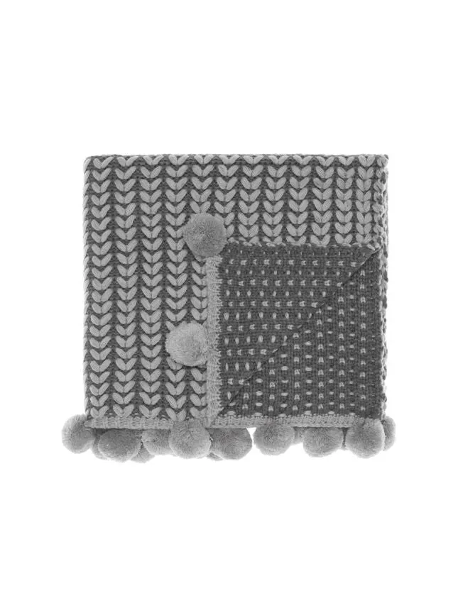 Loni Charcoal Throw Rug by Linen House