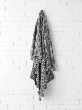 Loni Charcoal Throw Rug by Linen House