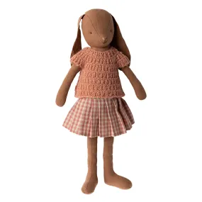 Maileg Bunny Size 3, Chocolate Brown, Knitted Shirt & Skirt