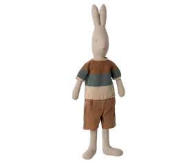 Maileg Rabbit in Knitted Shirt and Shorts - Size 4