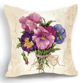 Maiyubo Luxury Flower Vase Cushion Cover Pillowcase Bed Car Hotel Print White Plant Home Decor Sofa Vintage Modern Cushion PC203