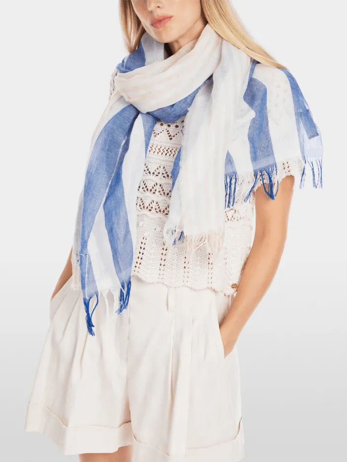 Marc Cain Collections Women's Airy Scarf In Striped Mix YC B4.18 Z40 COL 366