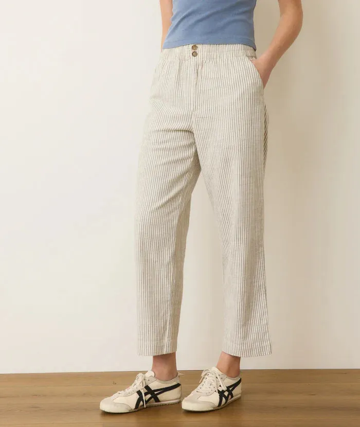 Marine Layer Elle Relaxed Crop Stripe Pant