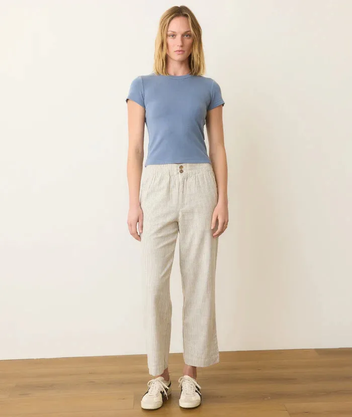 Marine Layer Elle Relaxed Crop Stripe Pant