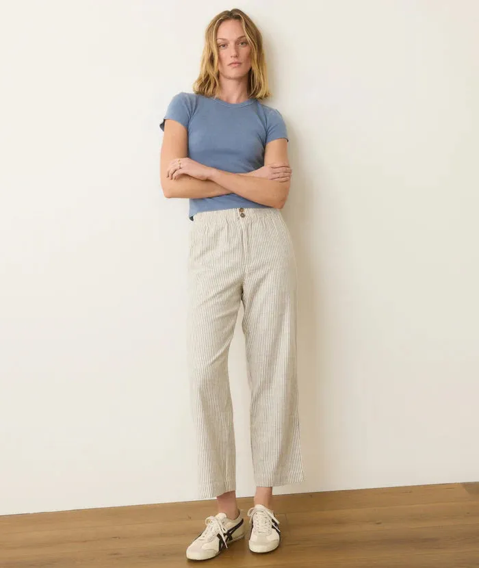 Marine Layer Elle Relaxed Crop Stripe Pant