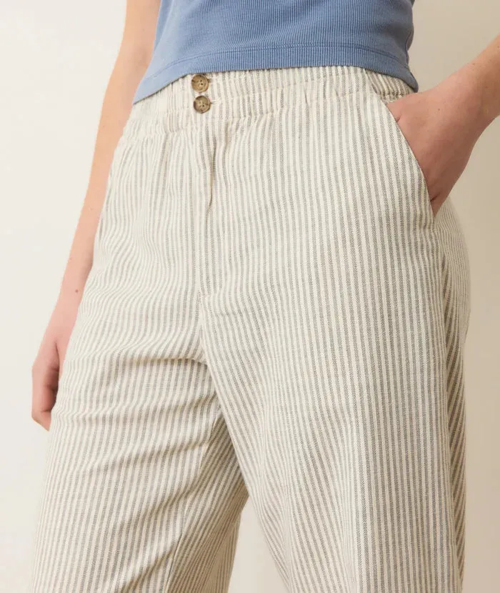 Marine Layer Elle Relaxed Crop Stripe Pant