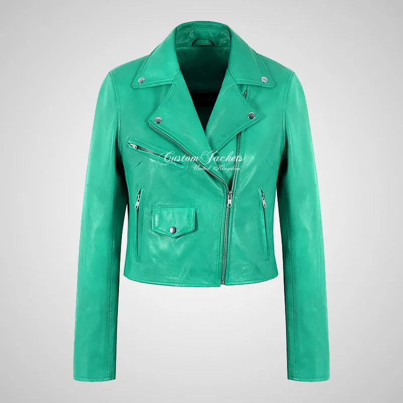 MASY Women's Leather Jacket Fitted Real Leather Jacket