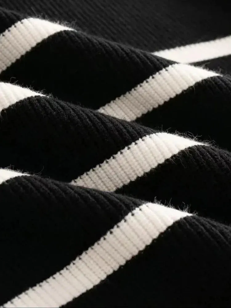 Maximus Gestreifter Half Zip Pullover | Stilvoller Herren-Strickpullover mit Reißverschluss