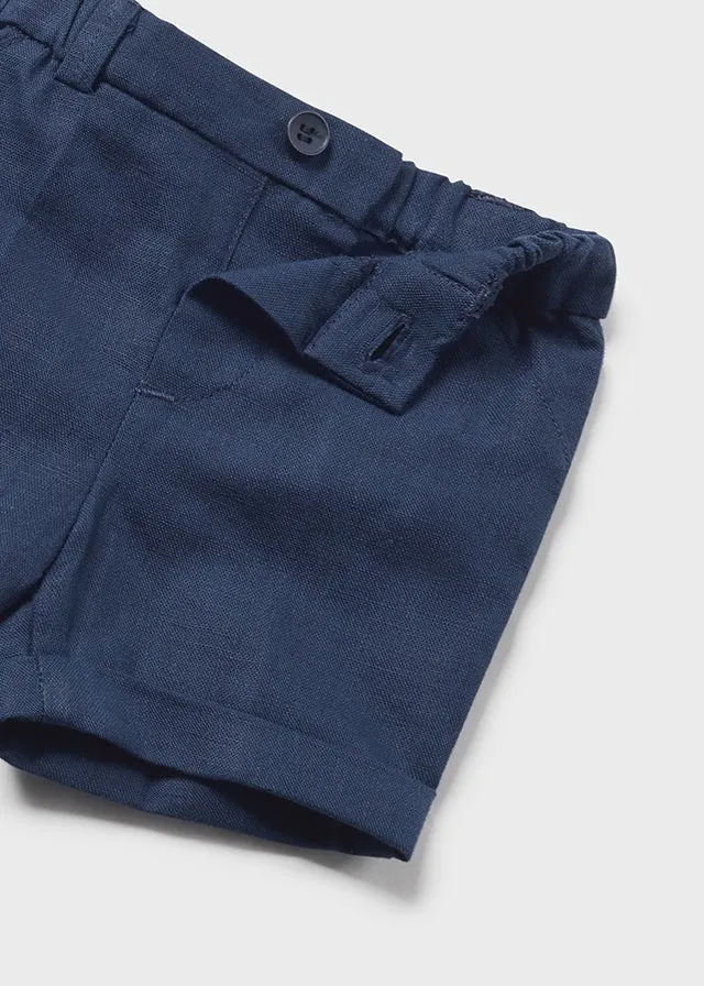 MAY Shirt/Vest Linen Short Set in Blue Stripes