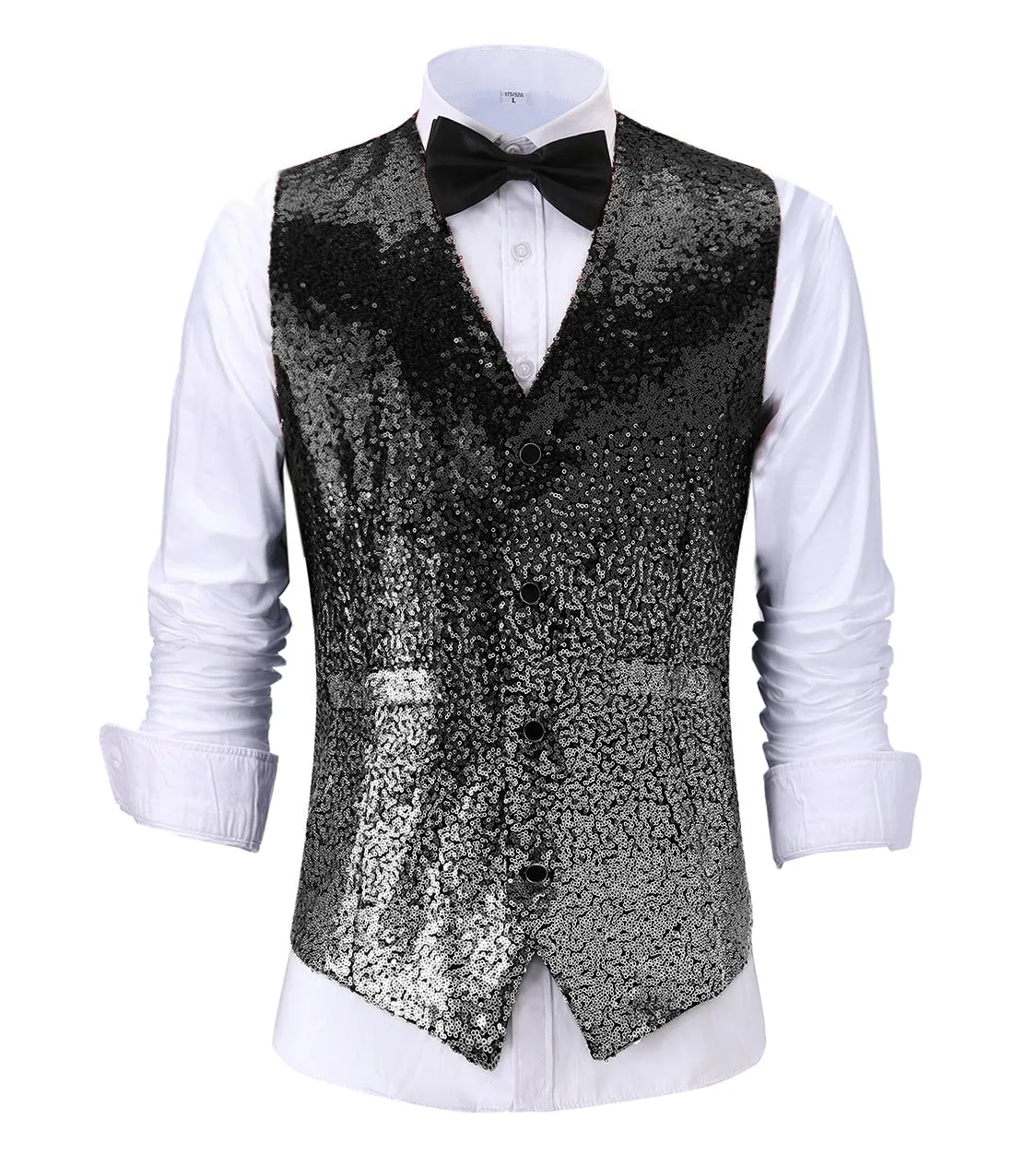 Men's Fashion Gradient Sequined Suit Vest V Neck Suit Vest