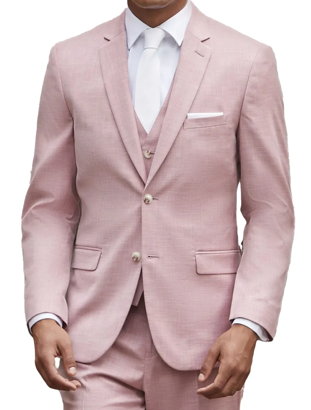 Men's Fashion summer Linen Regular Fit Notch Lapel Suit（Blazer vest Pants）
