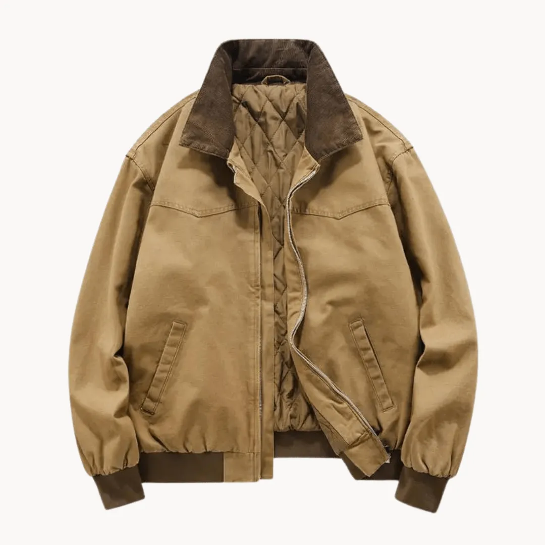 Men's Twill Bomber Jacket with Quilted Lining