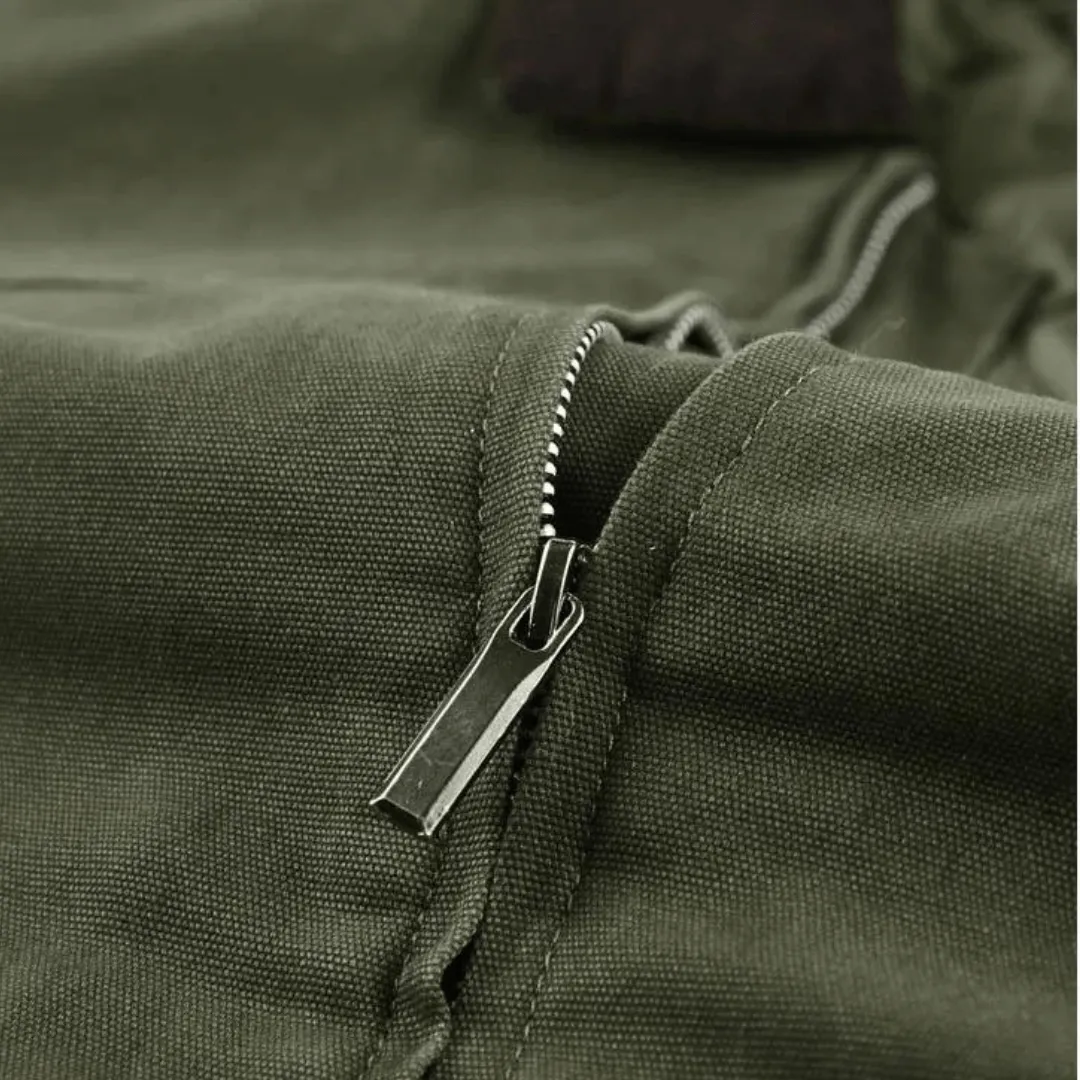 Men's Twill Bomber Jacket with Quilted Lining