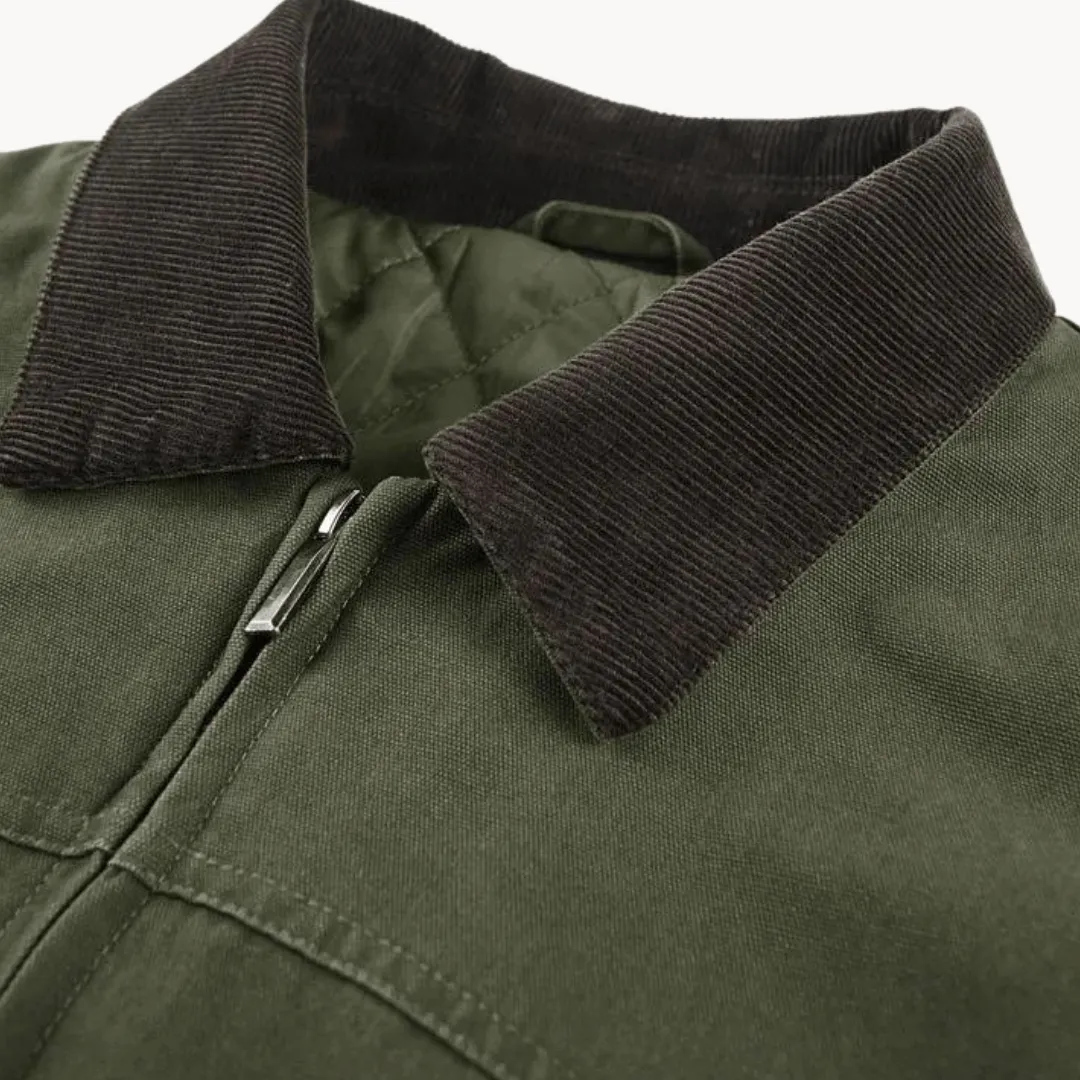 Men's Twill Bomber Jacket with Quilted Lining