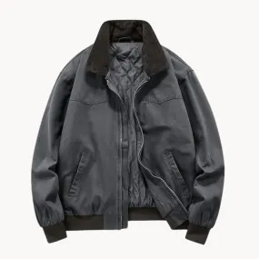 Men's Twill Bomber Jacket with Quilted Lining