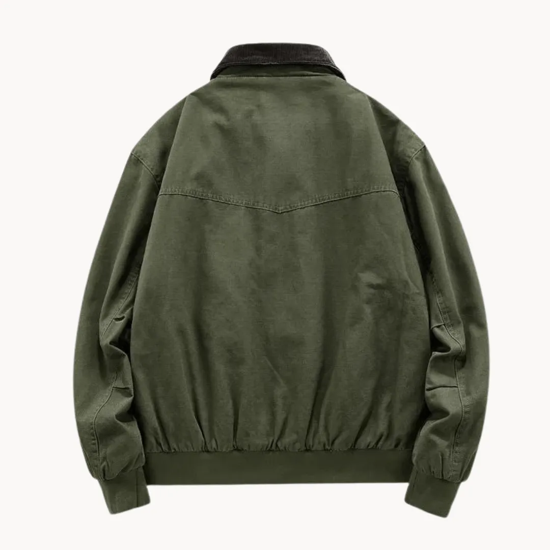 Men's Twill Bomber Jacket with Quilted Lining