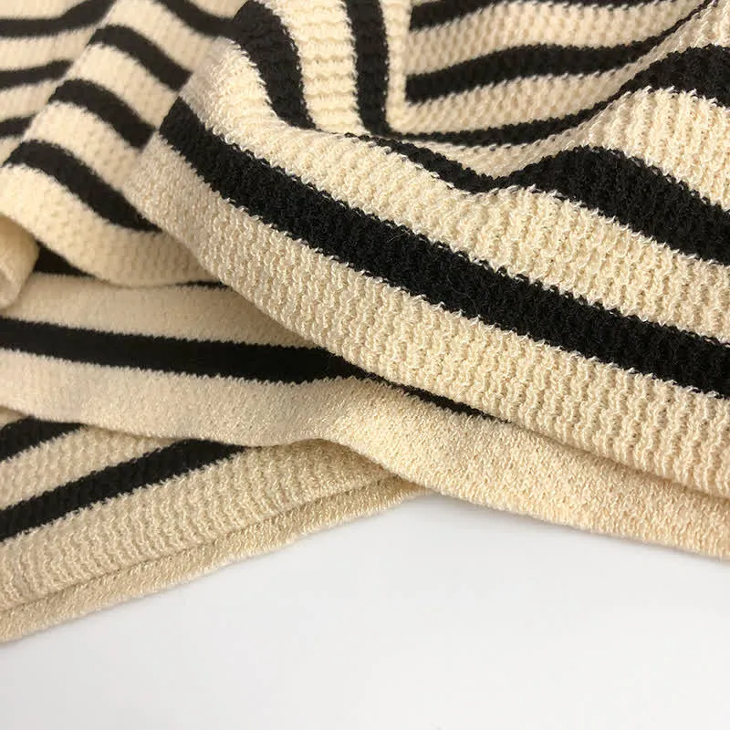 Mommy and Me Beige Knitted Striped Vest