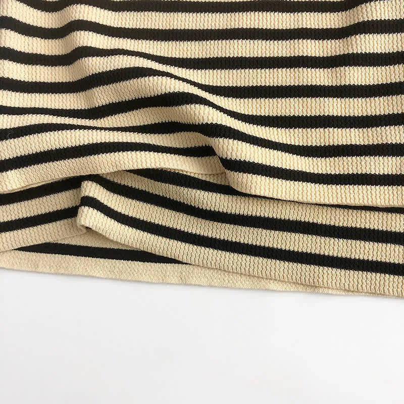 Mommy and Me Beige Knitted Striped Vest