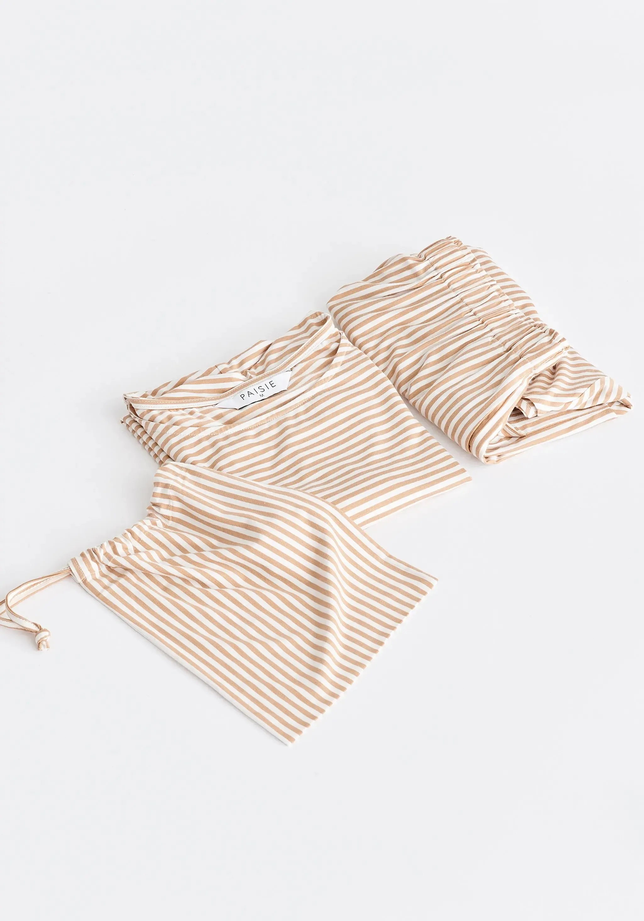 Mustard Yellow and White Pyjama Vest Top Set With Matching Overnight Pouch