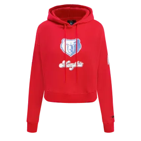 NBA MEMPHIS GRIZZLIES CITY EDITION 24-25 WOMEN'S FLC CROPPED PO HOODIE (RED)
