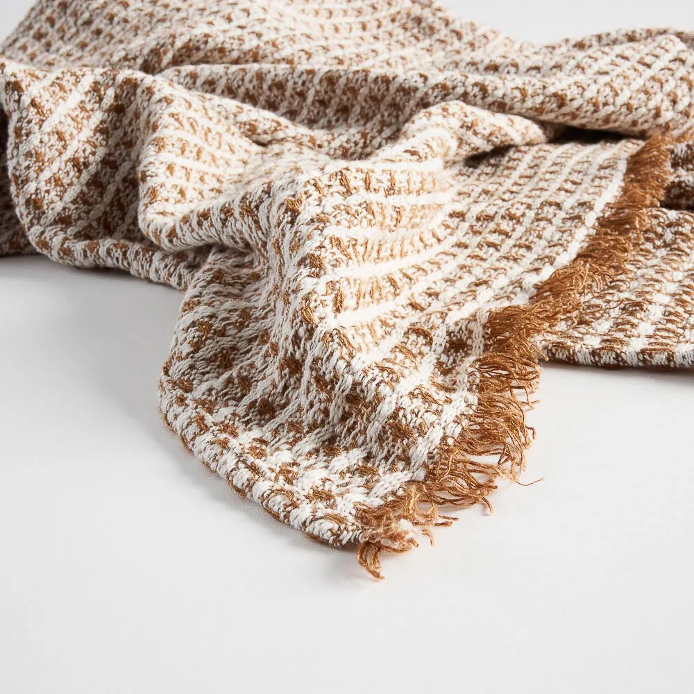 Noah Throw - Nutmeg/Off White