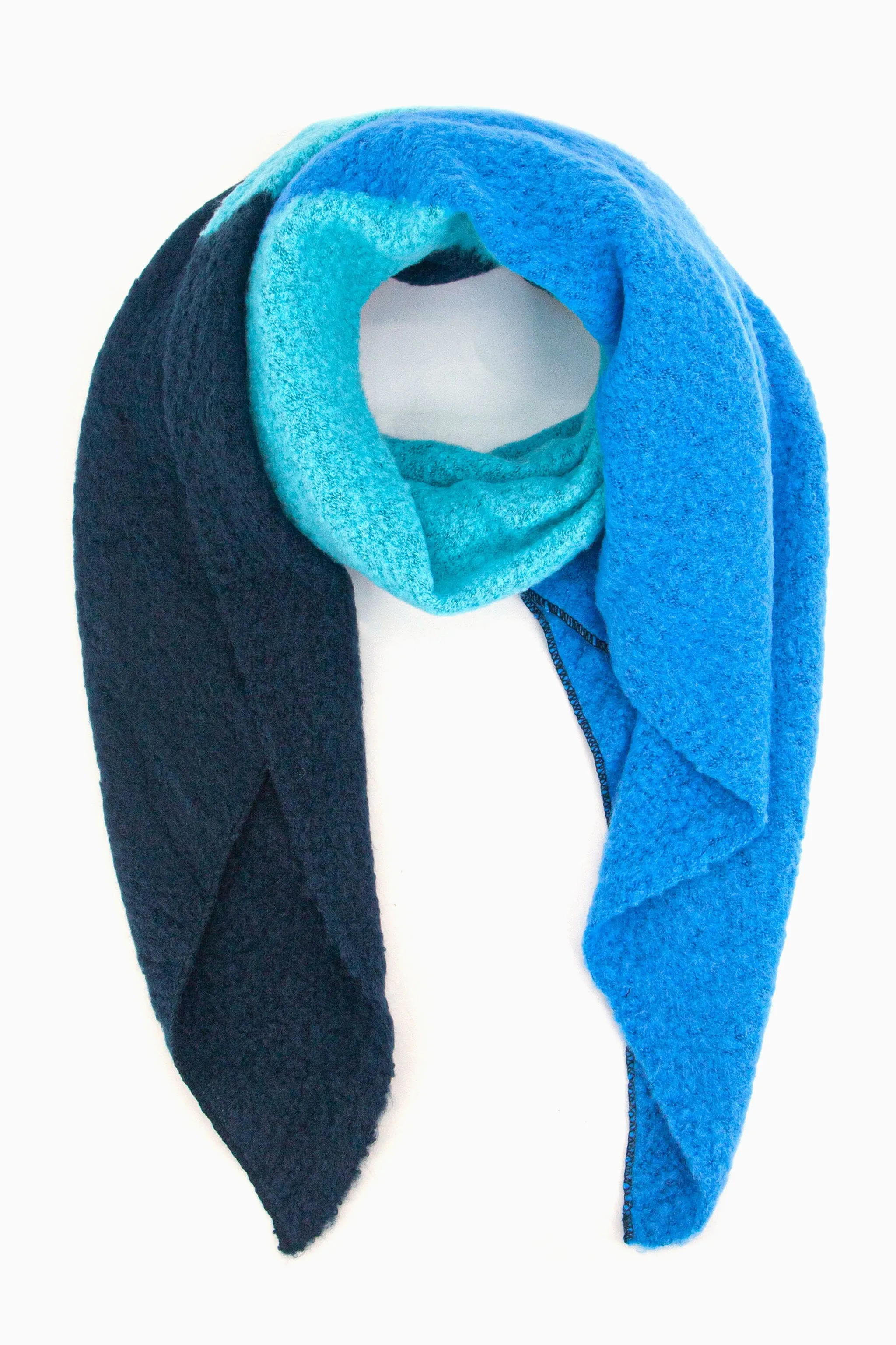 Nora Heavyweight Scarf - Royal Blue/Navy, Colour Block