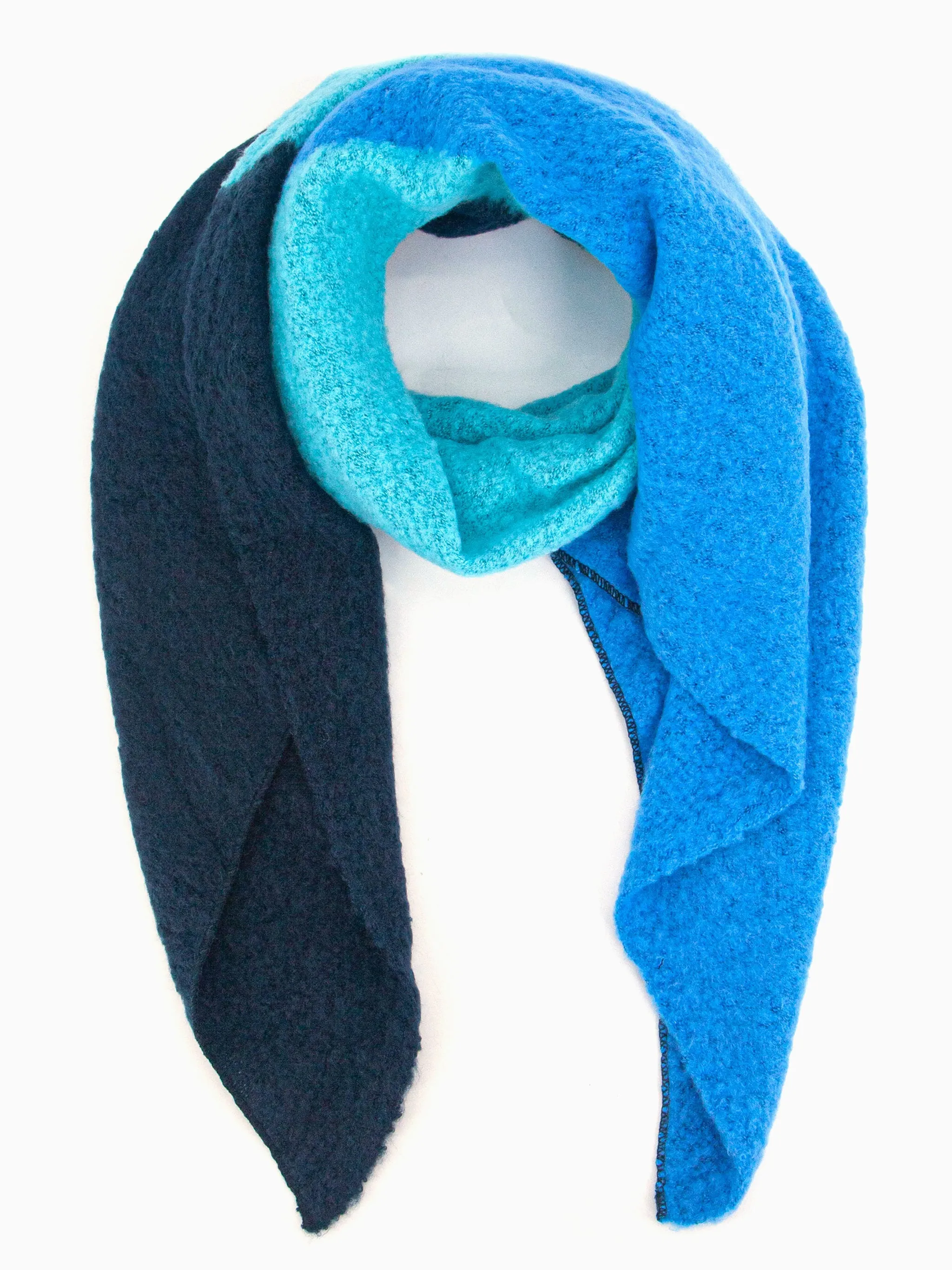 Nora Heavyweight Scarf - Royal Blue/Navy, Colour Block