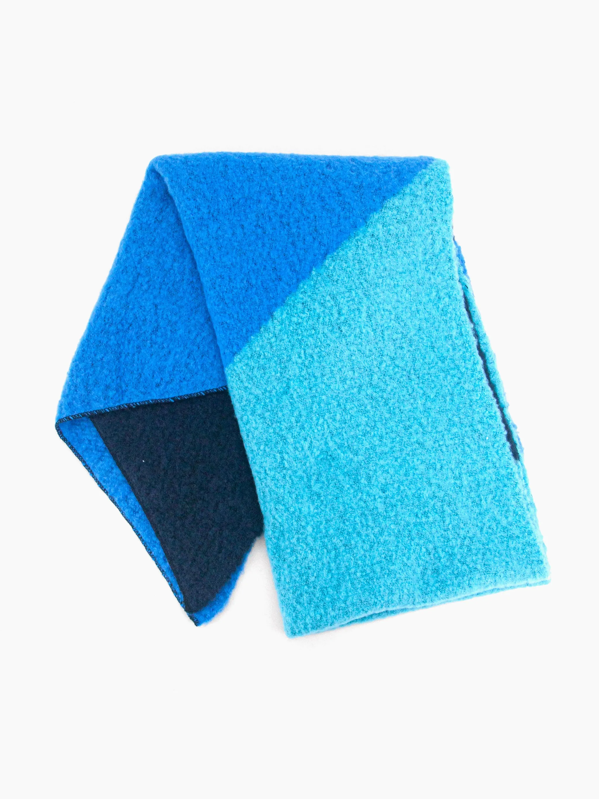 Nora Heavyweight Scarf - Royal Blue/Navy, Colour Block