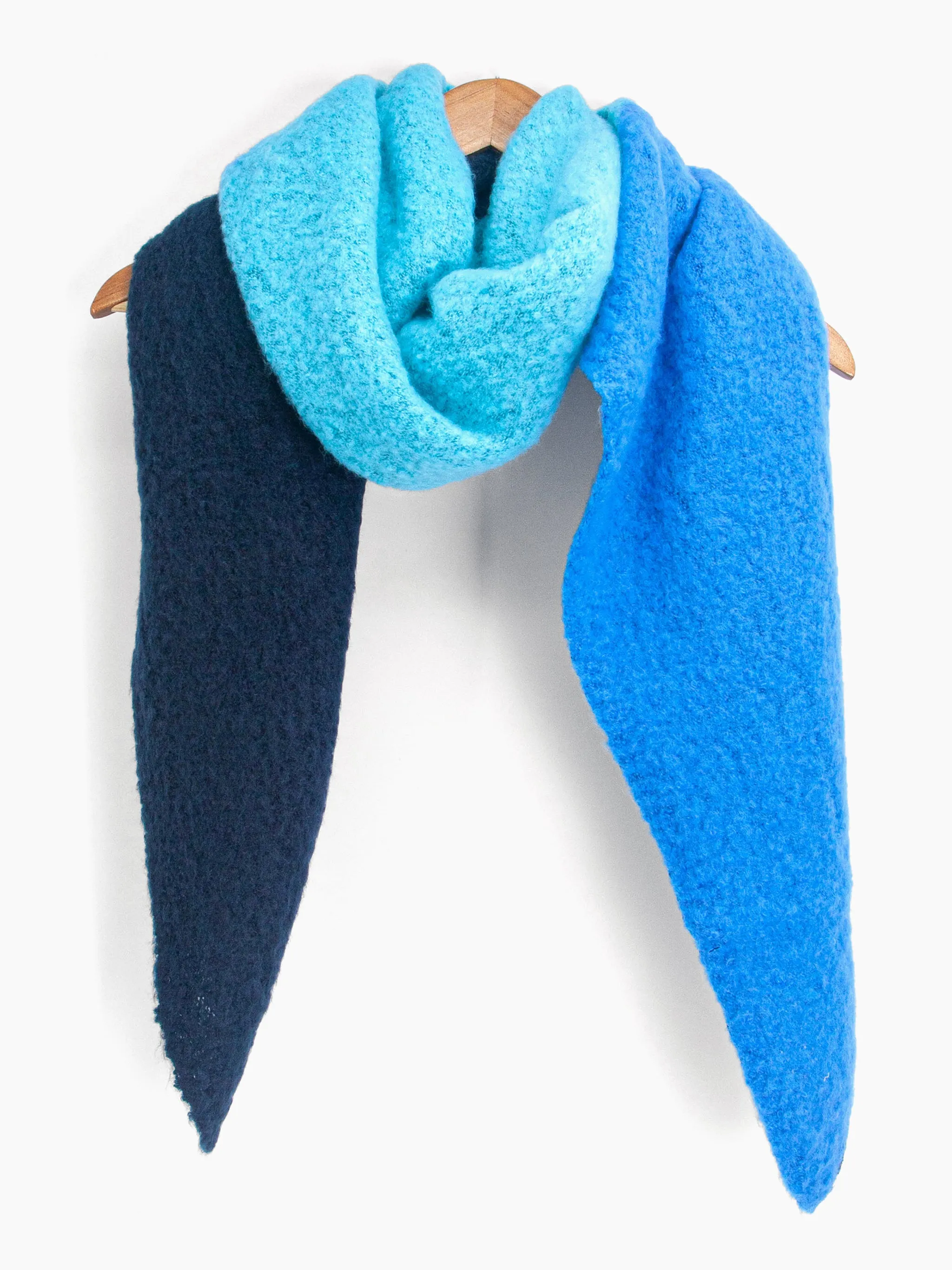 Nora Heavyweight Scarf - Royal Blue/Navy, Colour Block