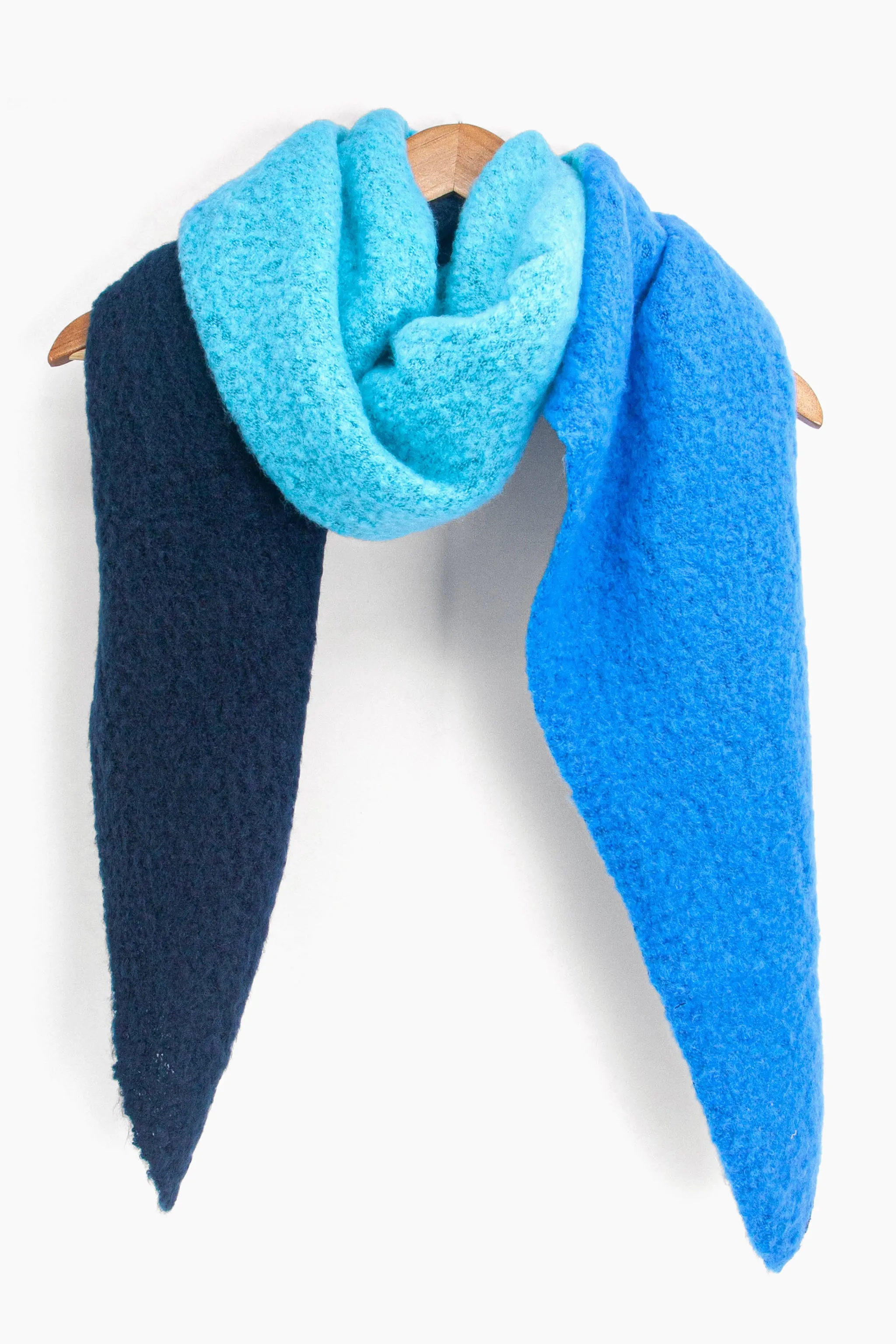 Nora Heavyweight Scarf - Royal Blue/Navy, Colour Block