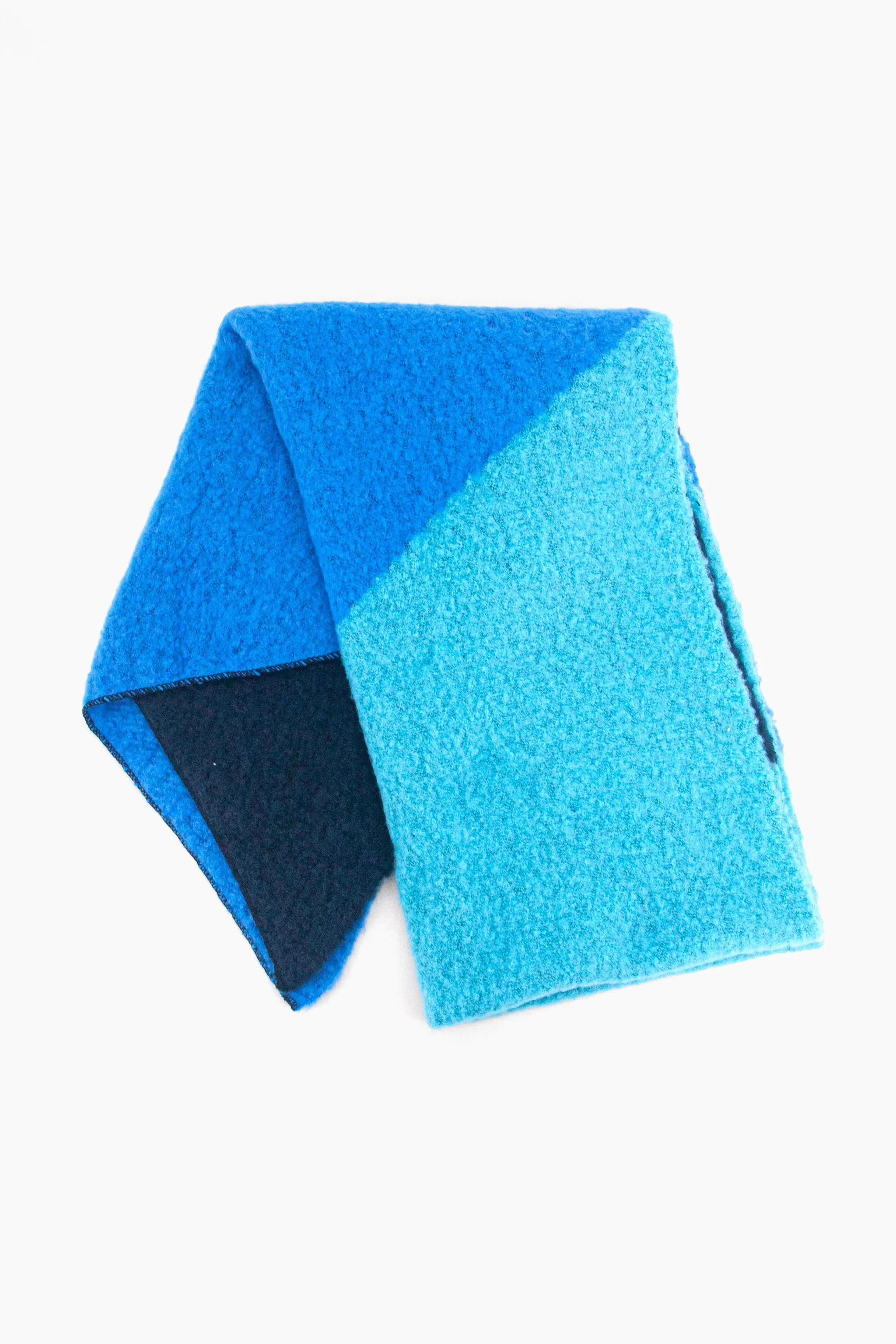 Nora Heavyweight Scarf - Royal Blue/Navy, Colour Block