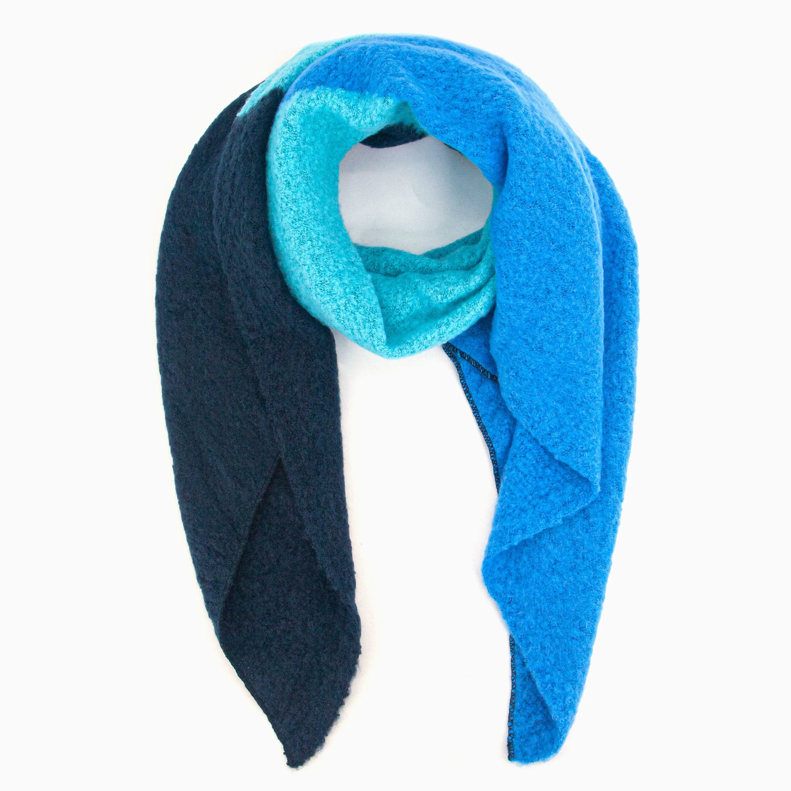 Nora Heavyweight Scarf - Royal Blue/Navy, Colour Block