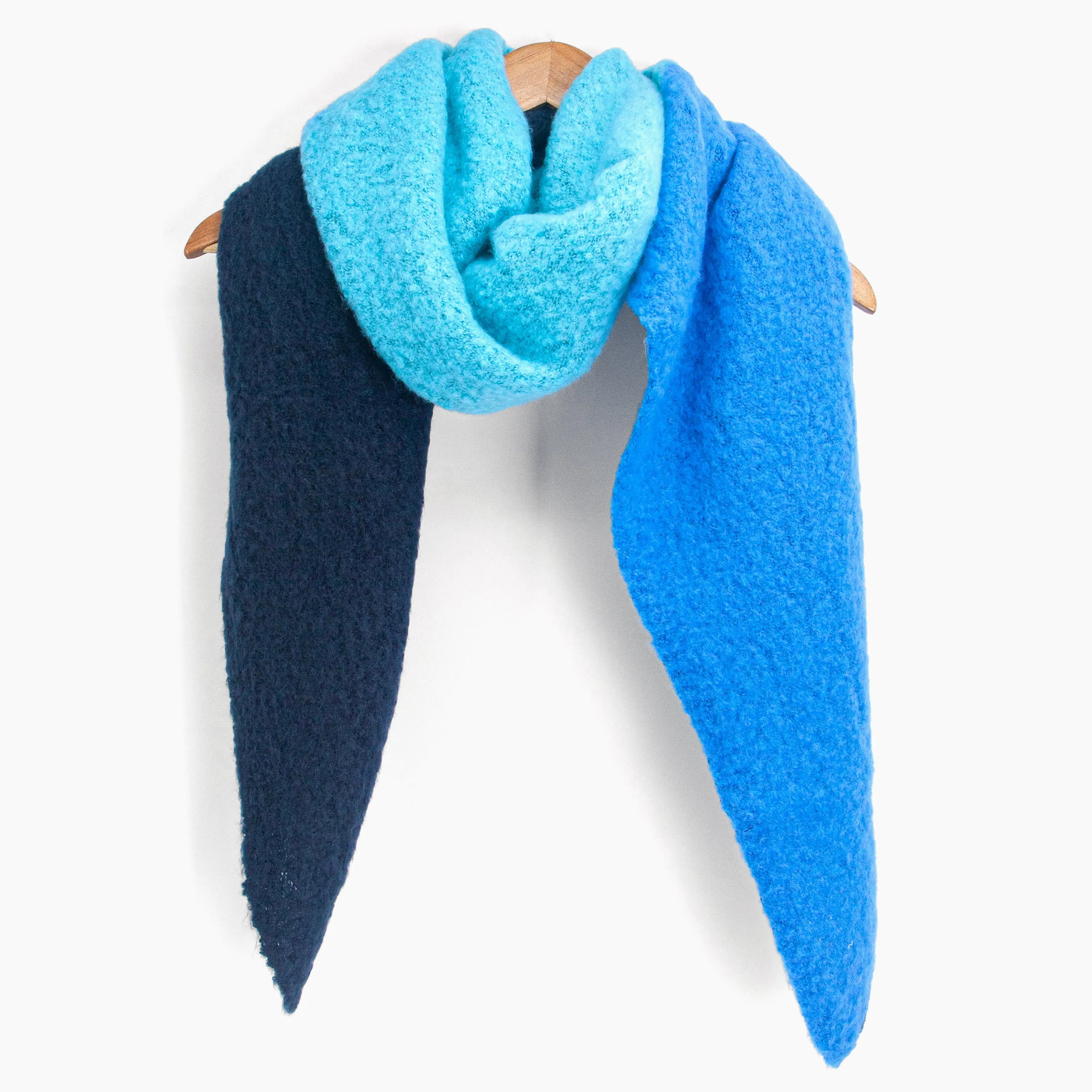 Nora Heavyweight Scarf - Royal Blue/Navy, Colour Block
