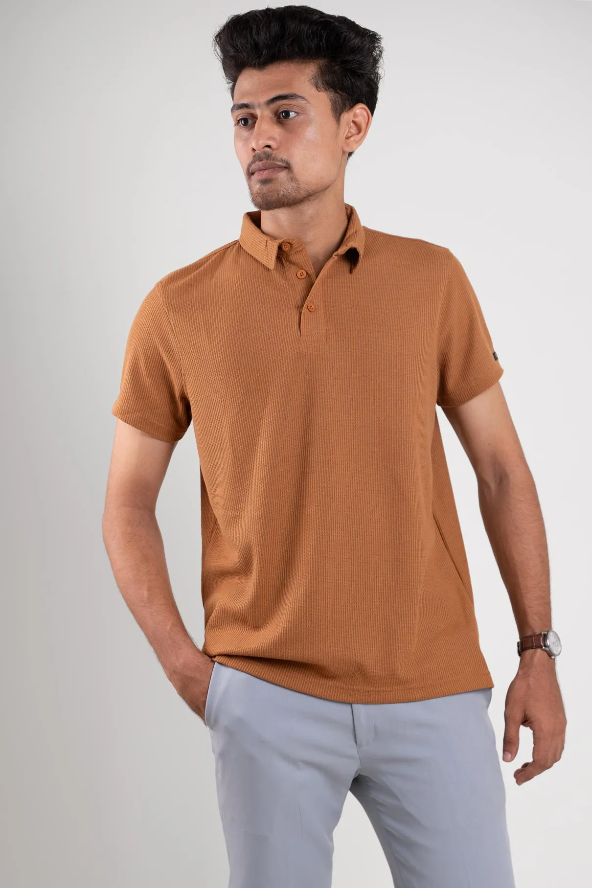 Nova Warm Brown Polo Tshirt For Man