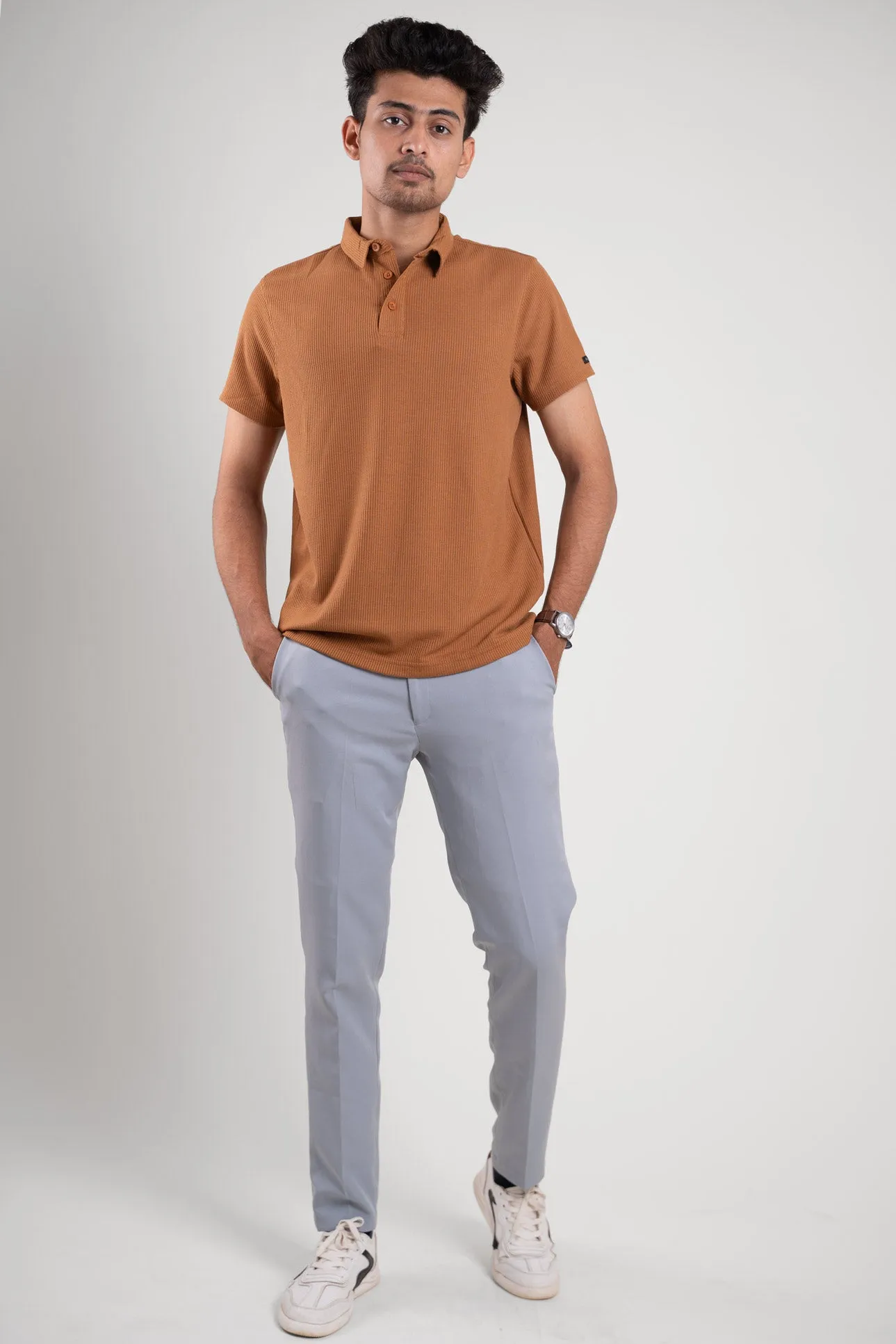 Nova Warm Brown Polo Tshirt For Man