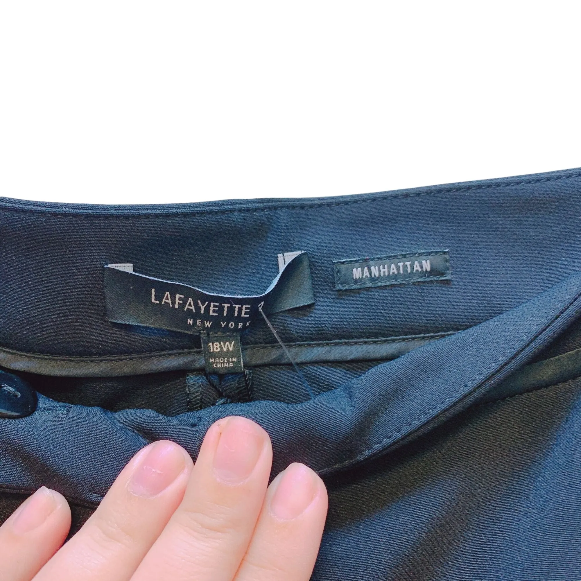 NWT Lafayette 148 New York Black  Manhattan Trousers Size18