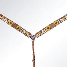 Outlaw Sunflower Leather Breast Collar