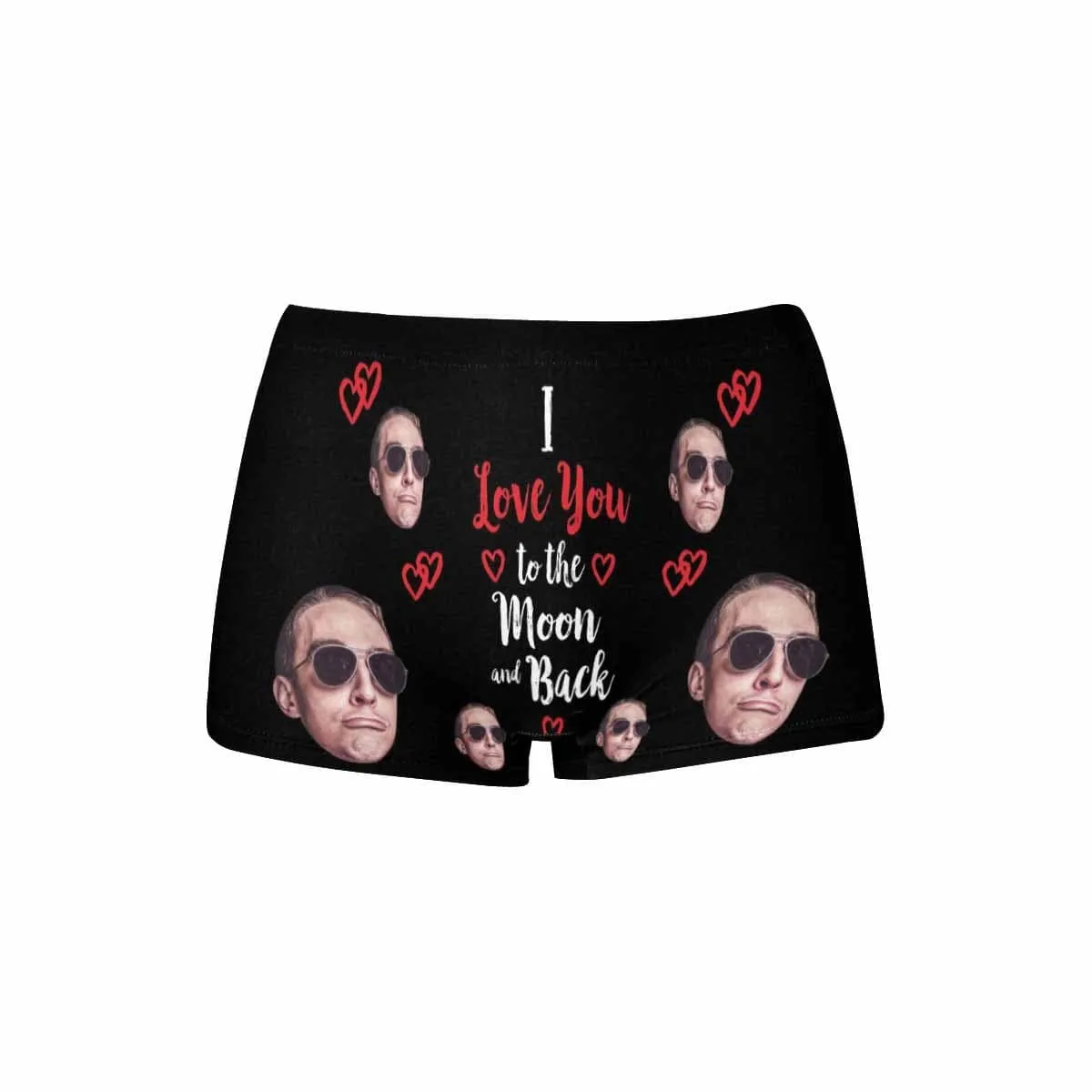 Personalized Underwear I Love You Custom Face Women's Boyshort Panties Gift For Her