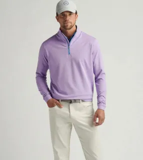 Peter Millar Men's Perth Sugar Stripe Performance 1/4 Zip Pullover Sweater - Blue Sea