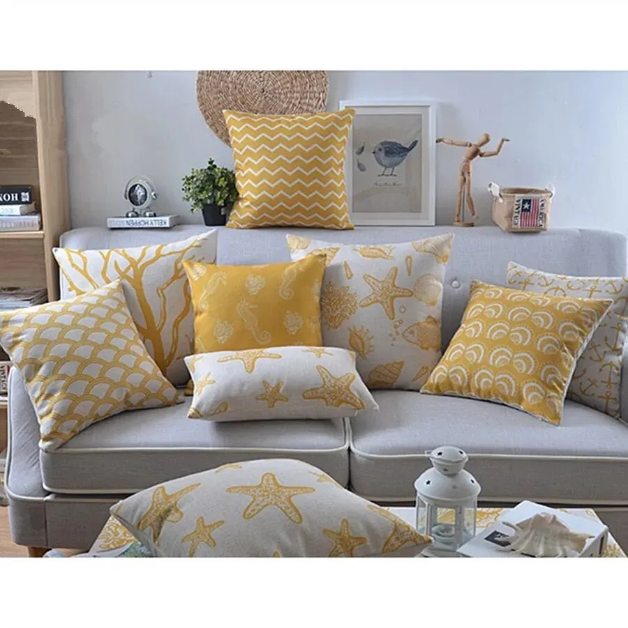 Pillow cover: Yellow Underwater Prints