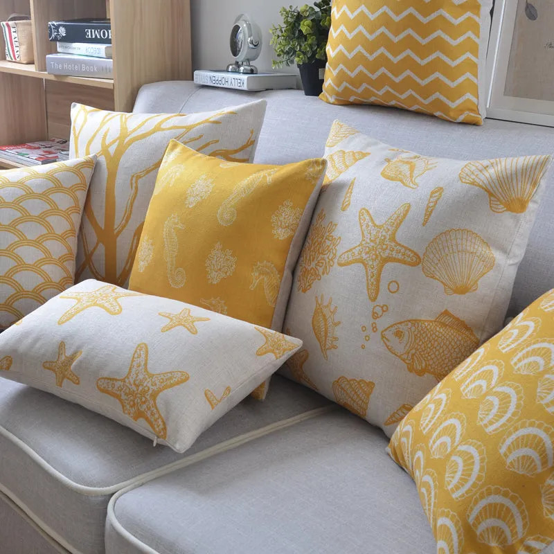 Pillow cover: Yellow Underwater Prints