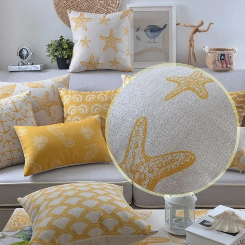 Pillow cover: Yellow Underwater Prints