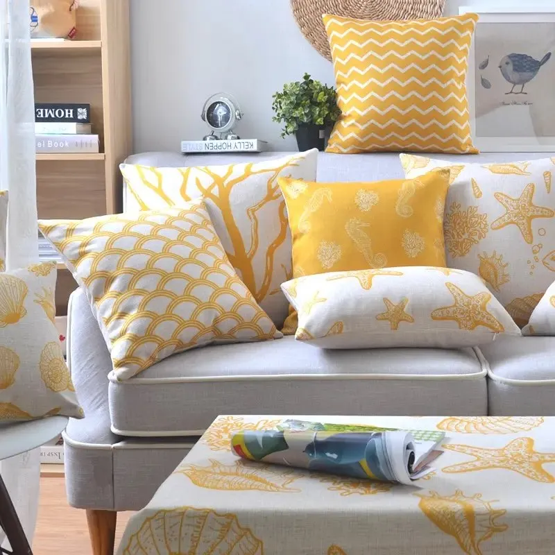 Pillow cover: Yellow Underwater Prints