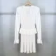 Pre Order: Ruffle Edge Patchwork Long Sleeved Dress