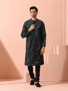 Rama Sequin Kurta with Hidden Placket