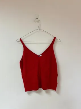 Red knitted vest, H&M, Size 10 (Viscose, Polyamide, Acrylic)
