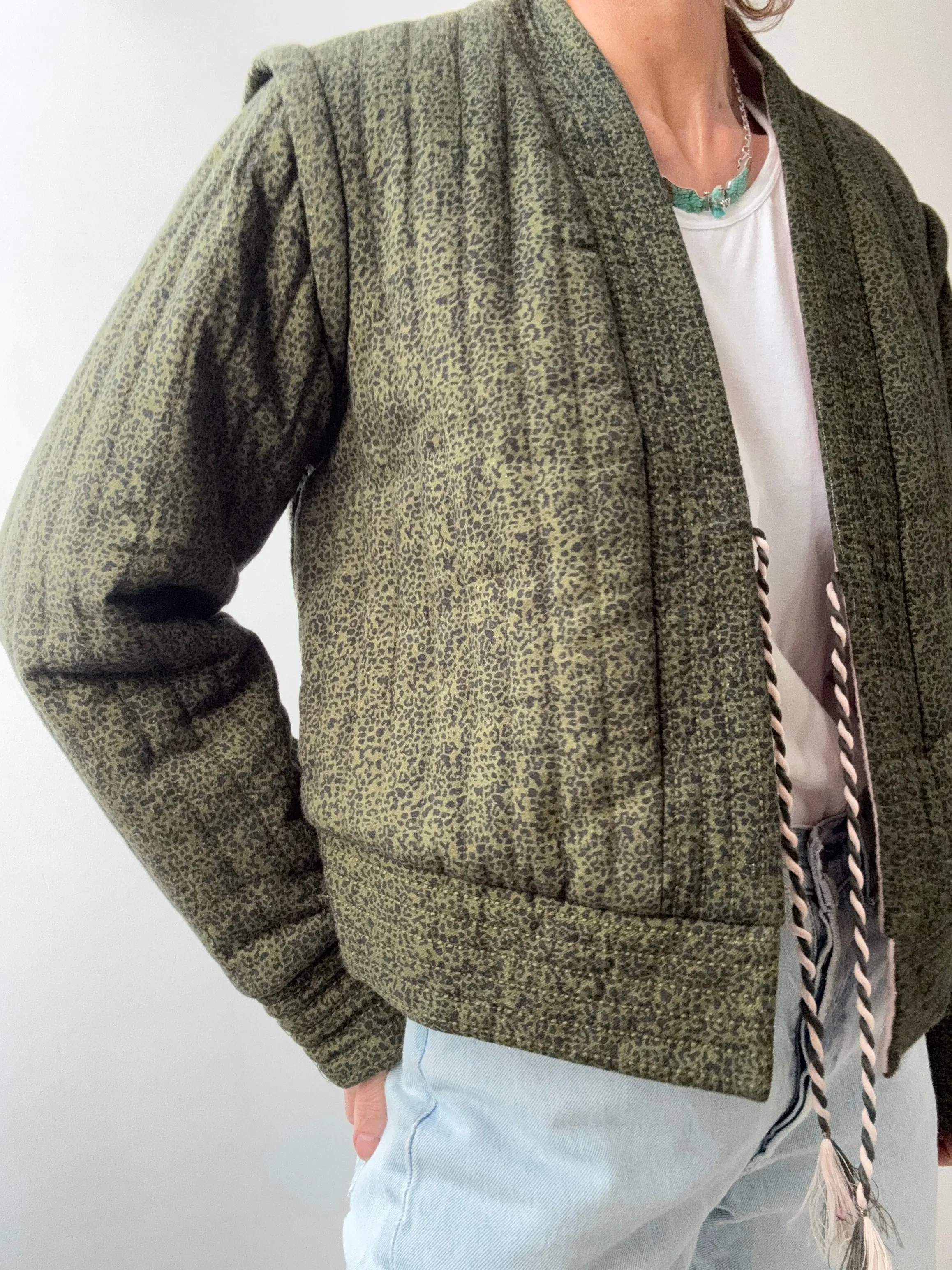 Reversible Spot Green Quilt Jacket